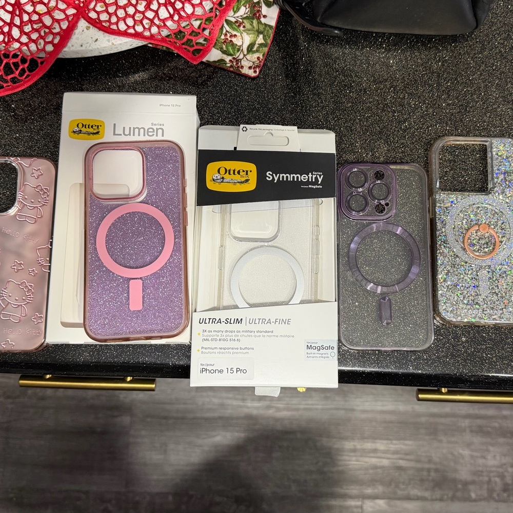 7 lot of cases. 3 are OtterBox iPhone 15 Pro Case